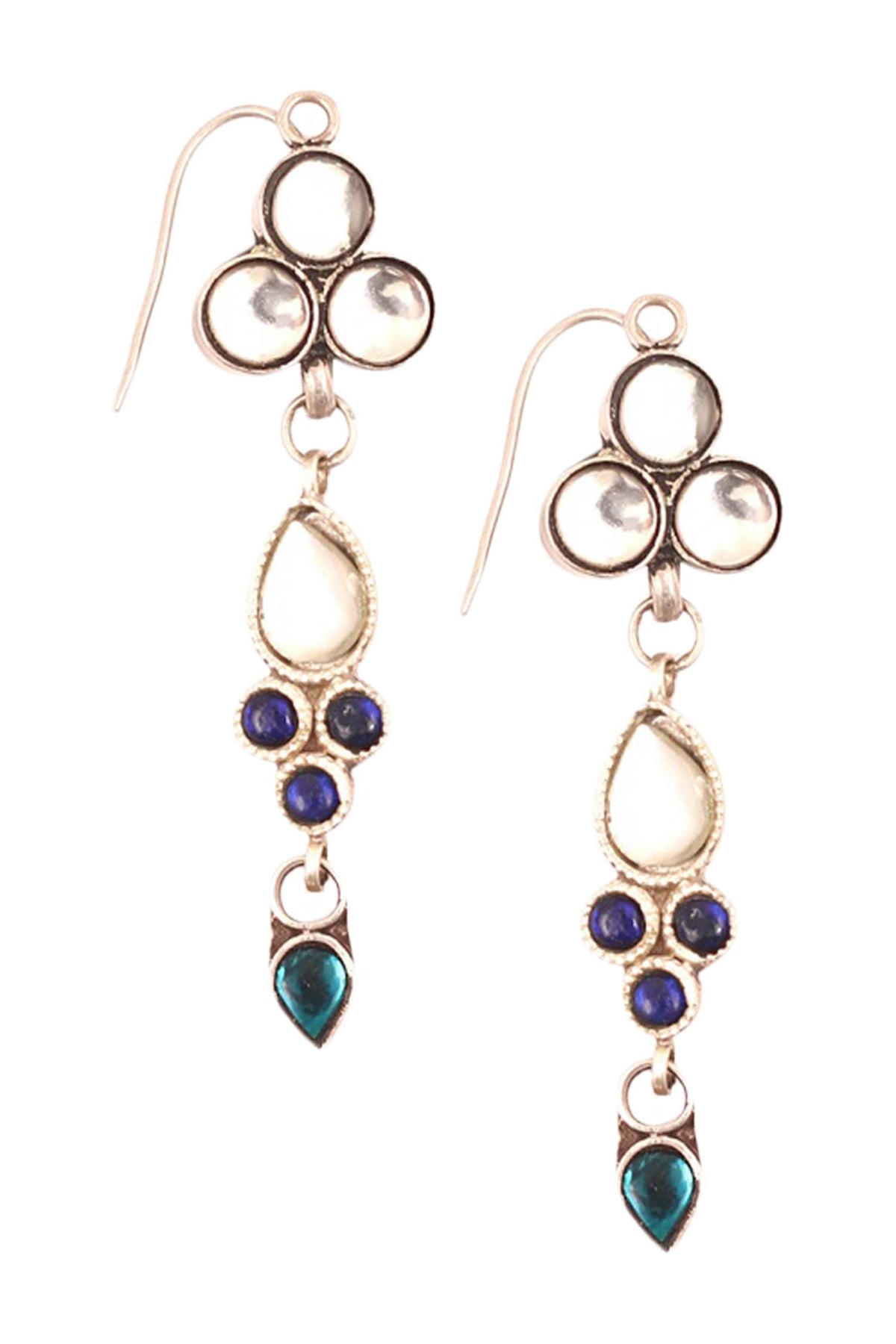 Long Stone Studded Earrings 