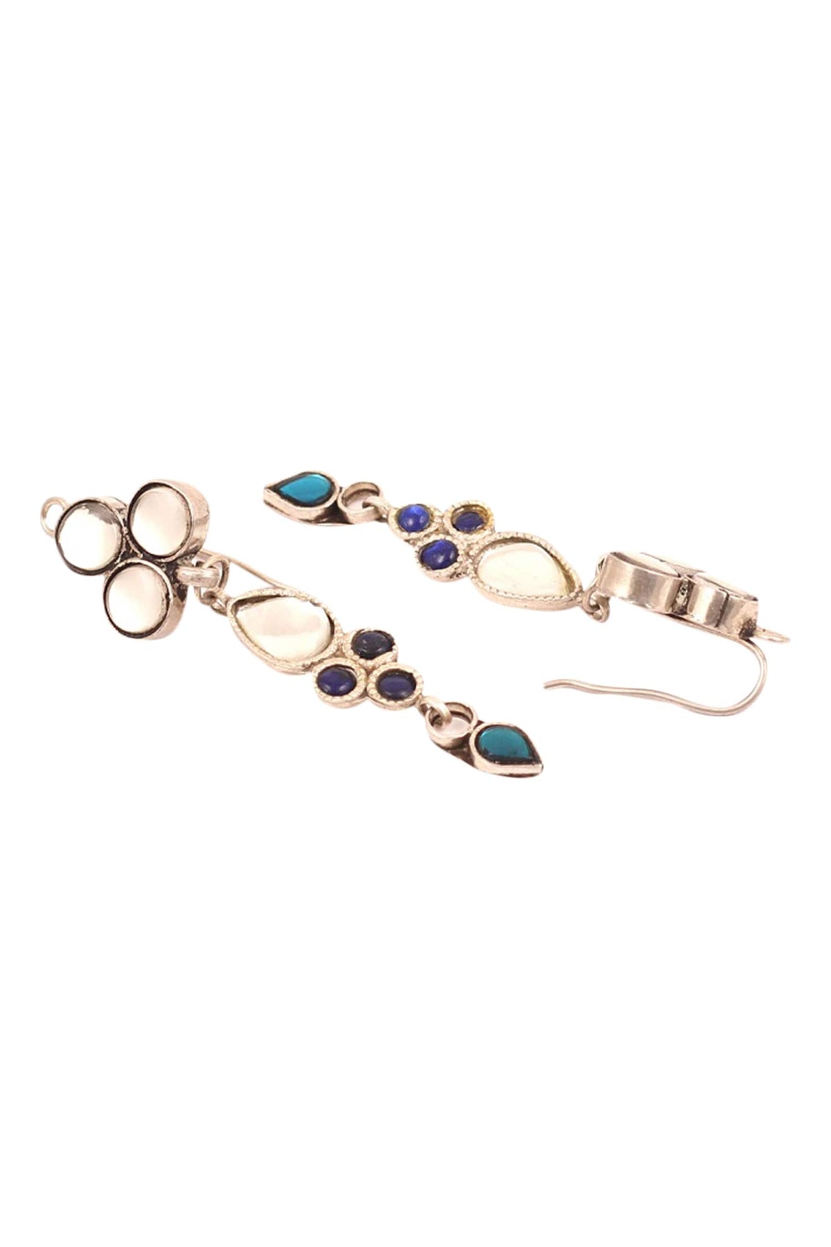 Long Stone Studded Earrings 