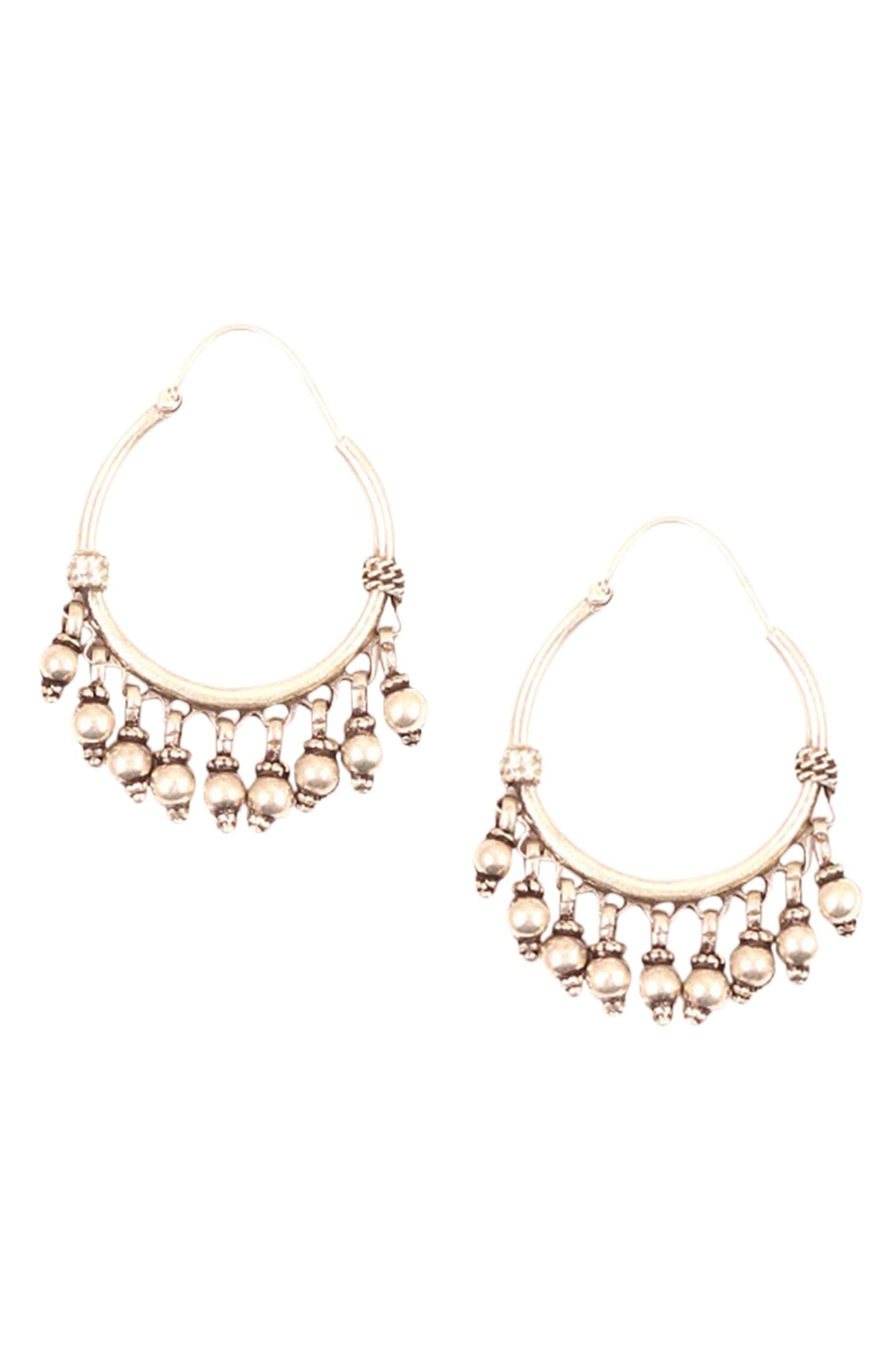 Bead strung loop earrings 