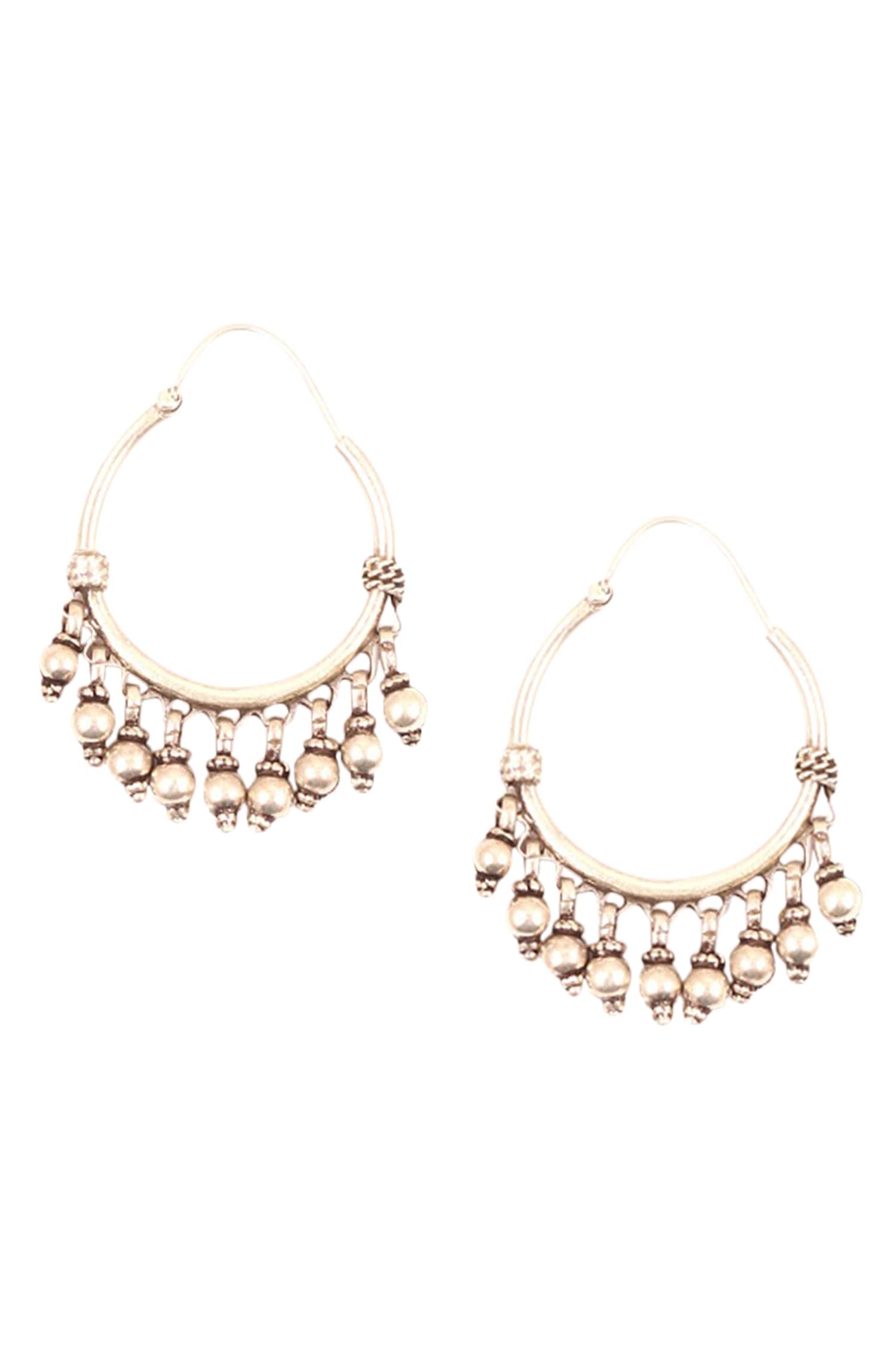 Bead strung loop earrings 