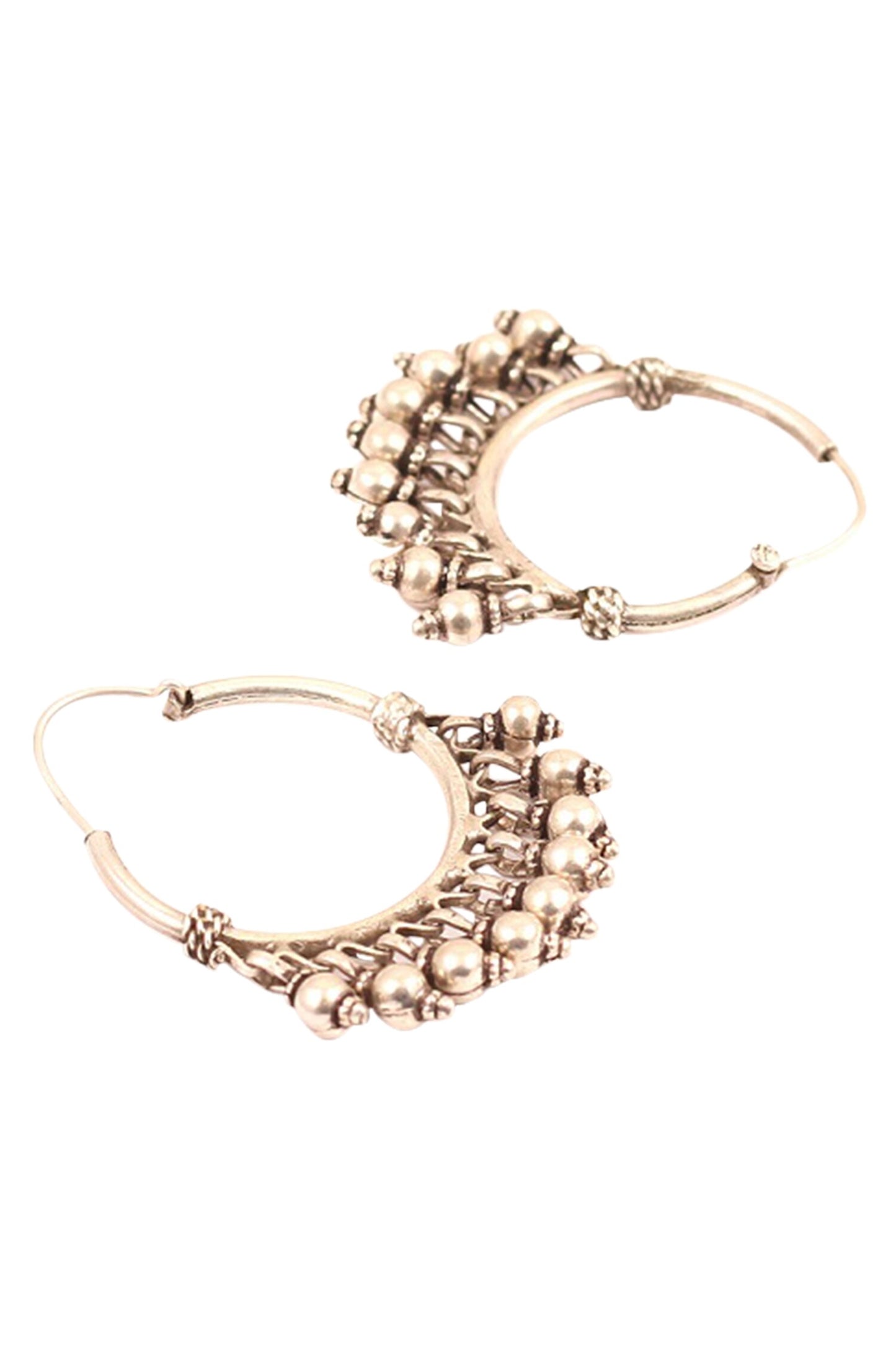 Bead strung loop earrings 