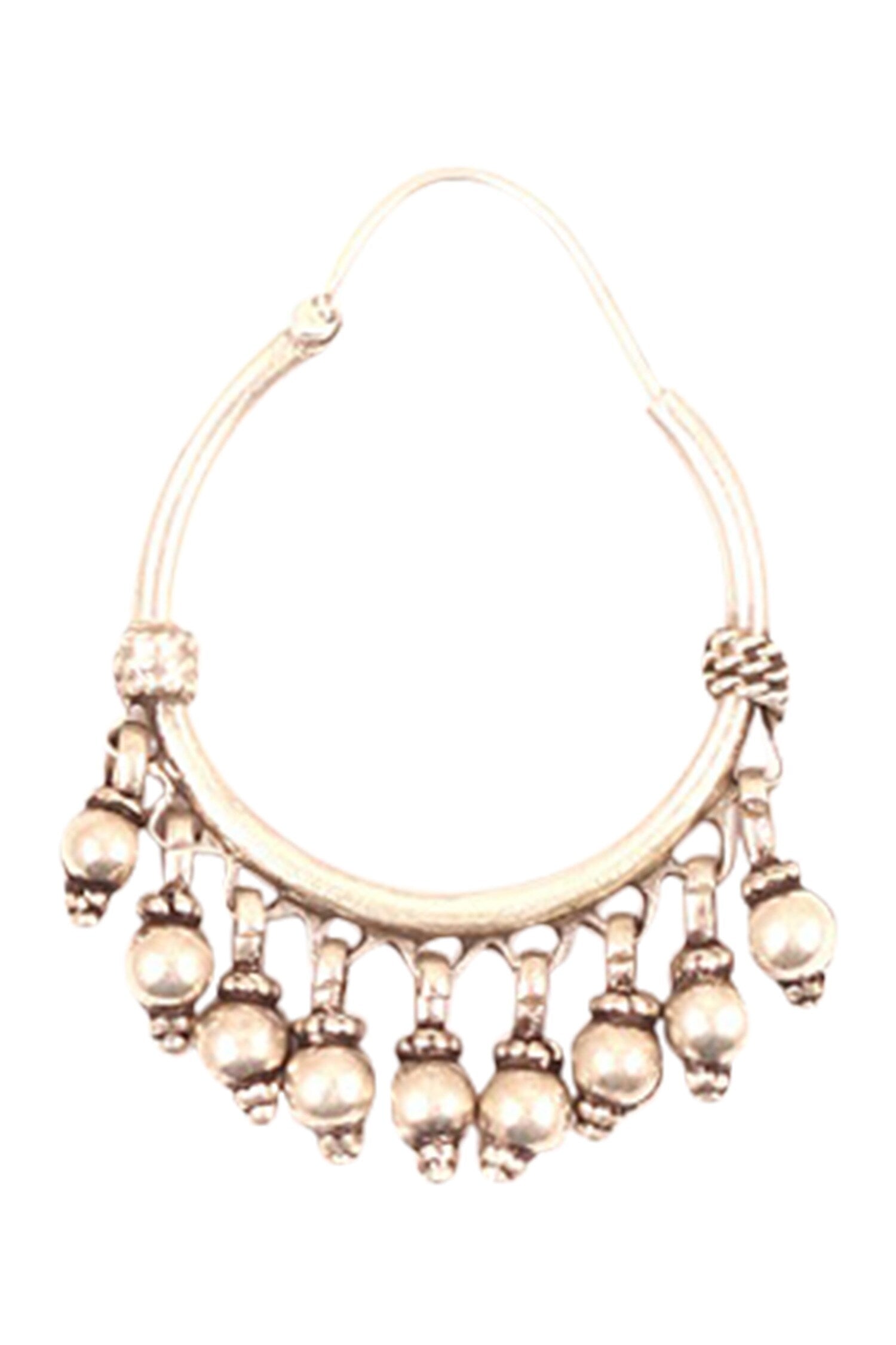 Bead strung loop earrings 