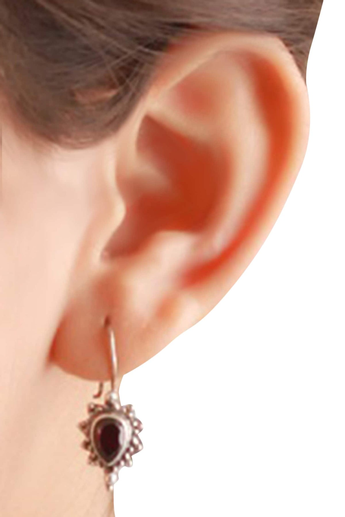 Stone Studded Hook Earrings 
