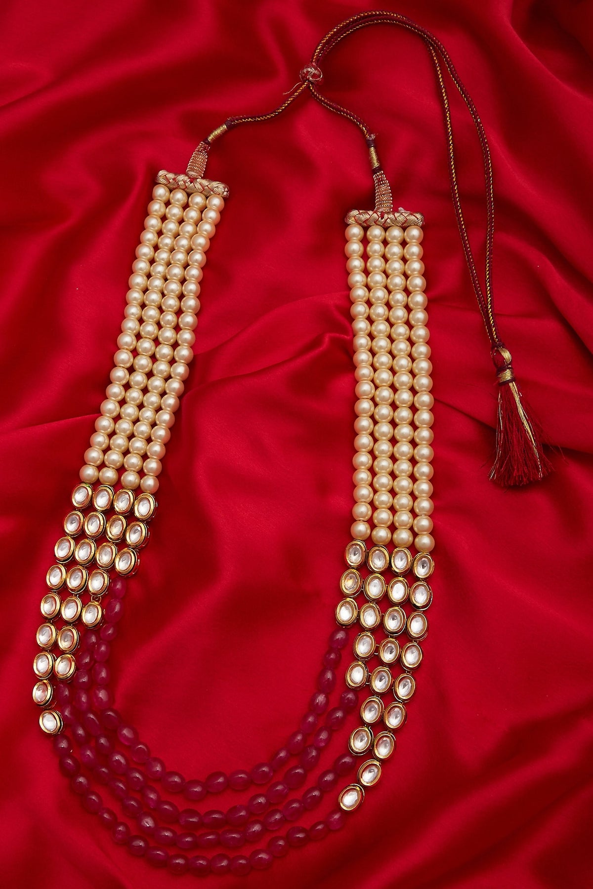 Layered kundan stone necklace 