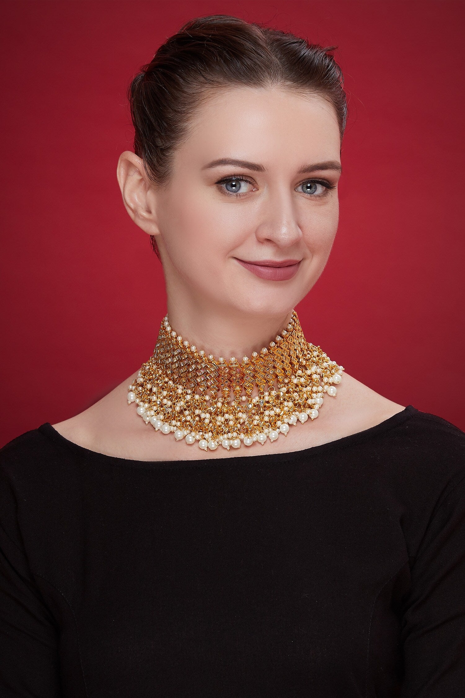 Bead kundan choker 