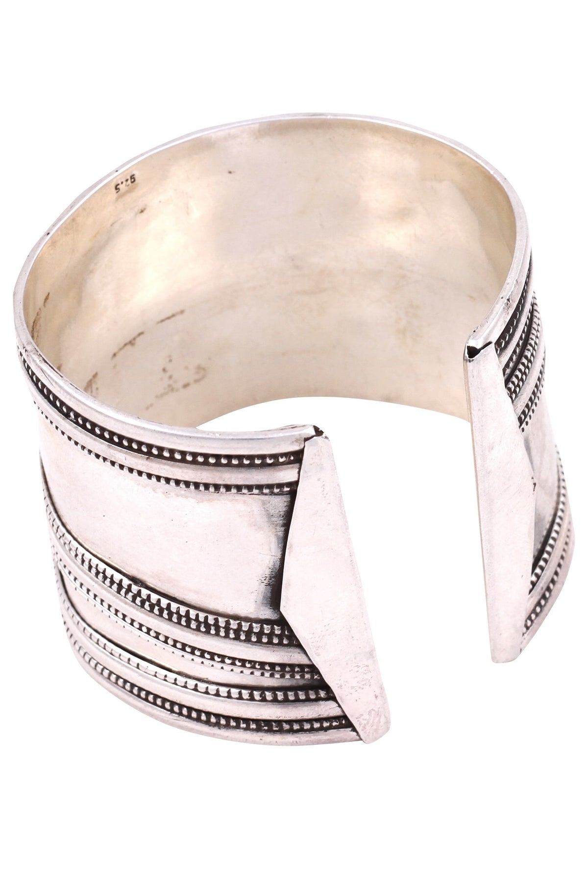 Oxidized Silver Carved Cuff 