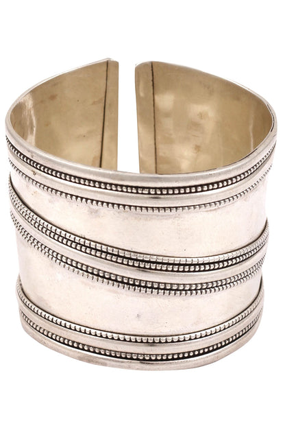 Oxidized Silver Carved Cuff 