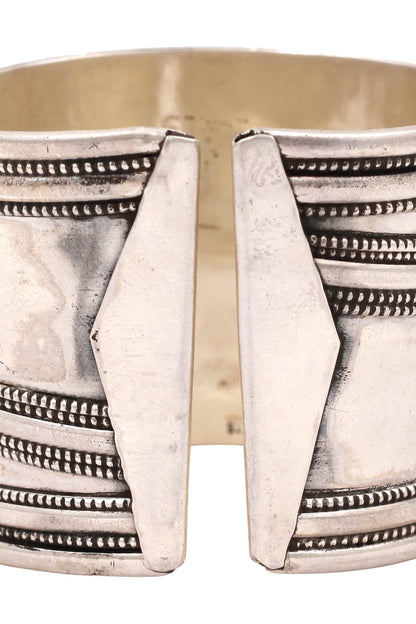 Oxidized Silver Carved Cuff 