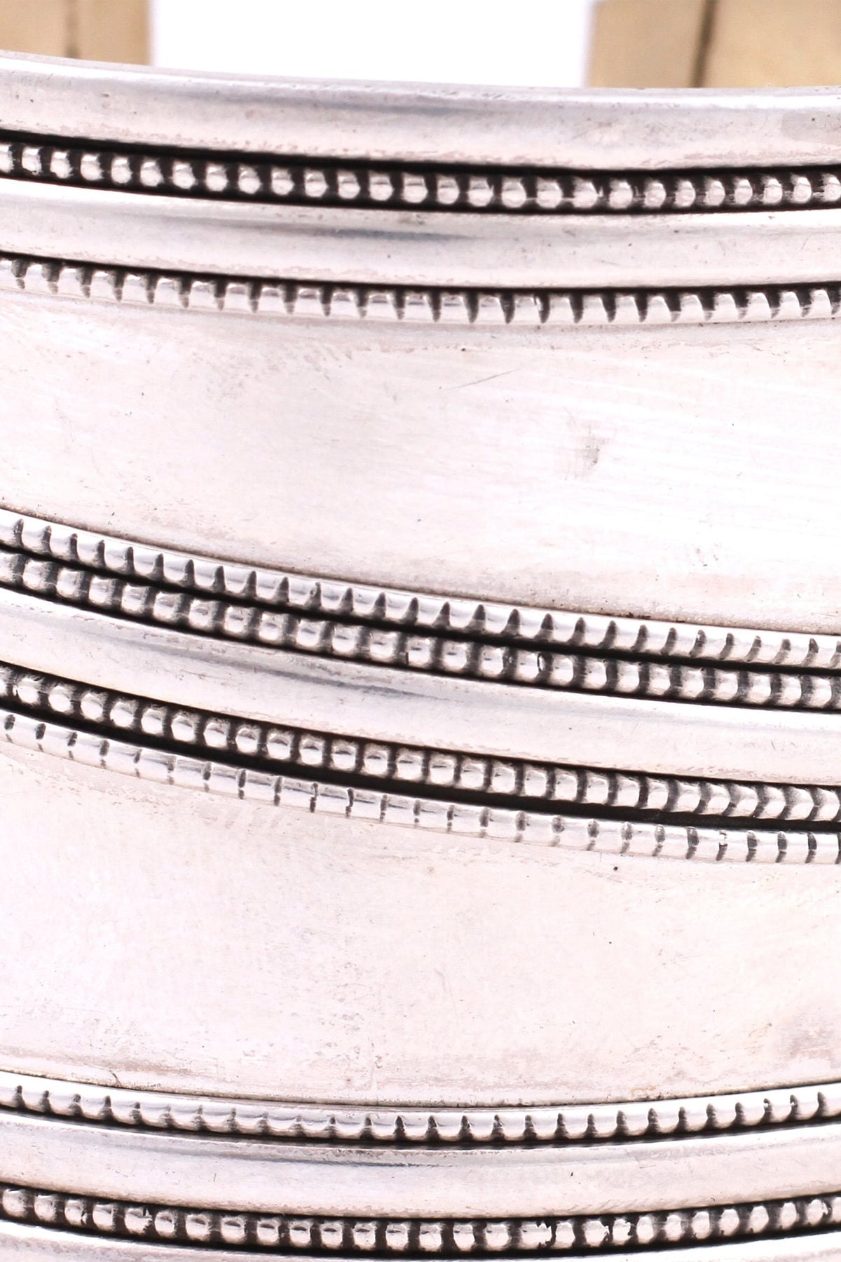 Oxidized Silver Carved Cuff 