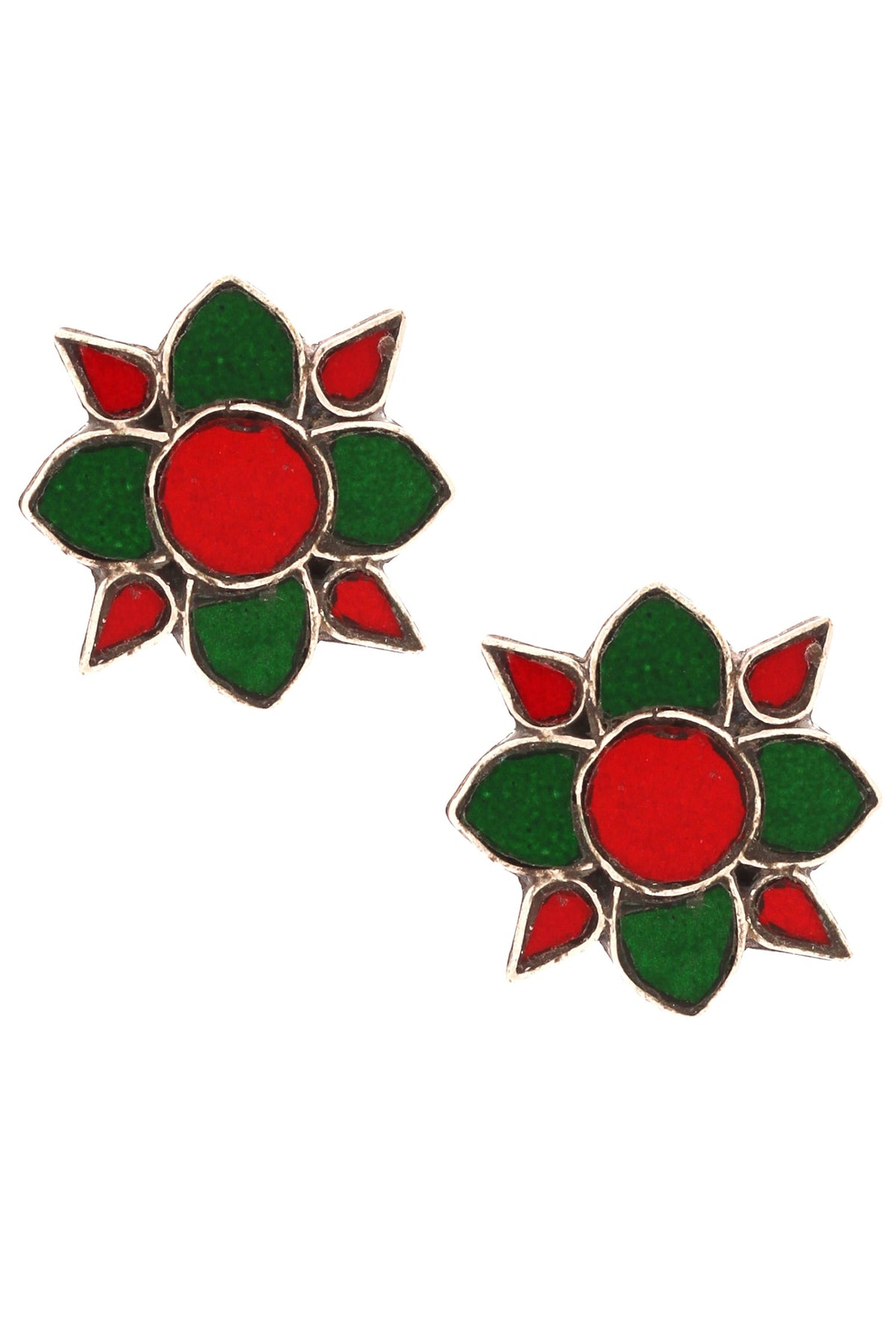 Floral glass studs 