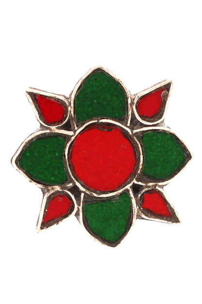 Floral glass studs 