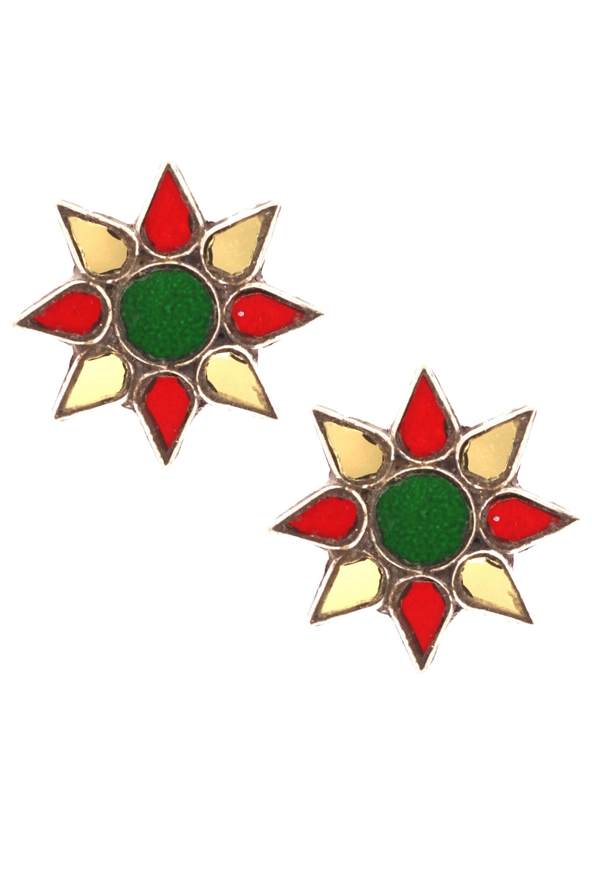 Floral glass studs 