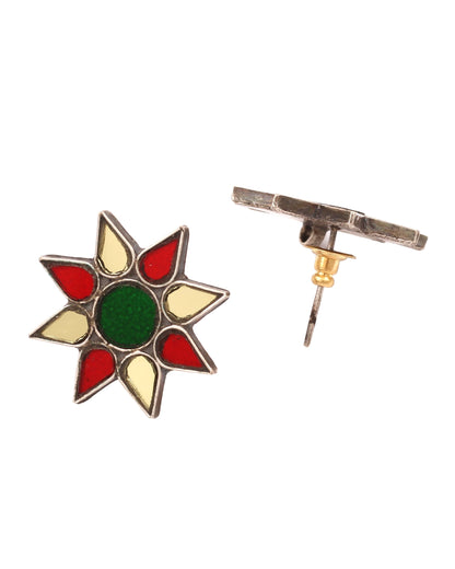 Floral glass studs 