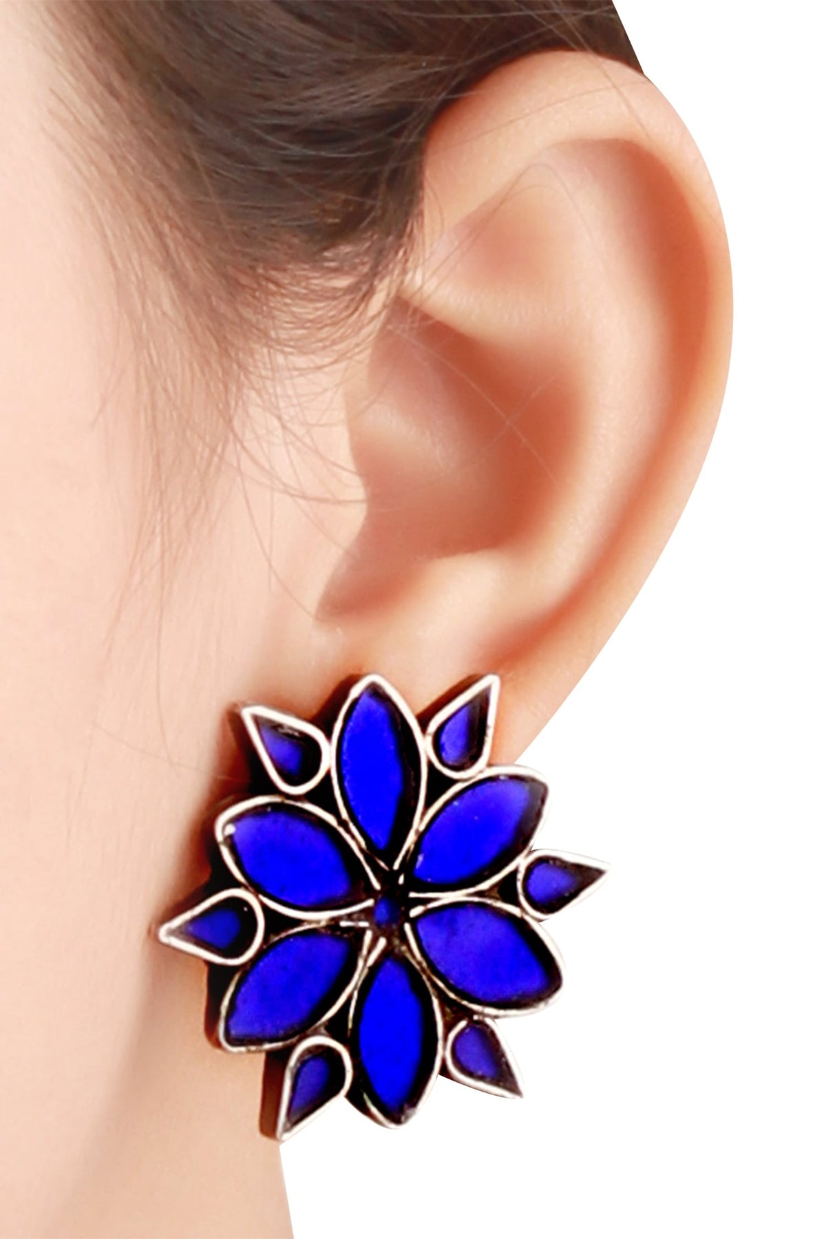 Handcrafted floral studs 