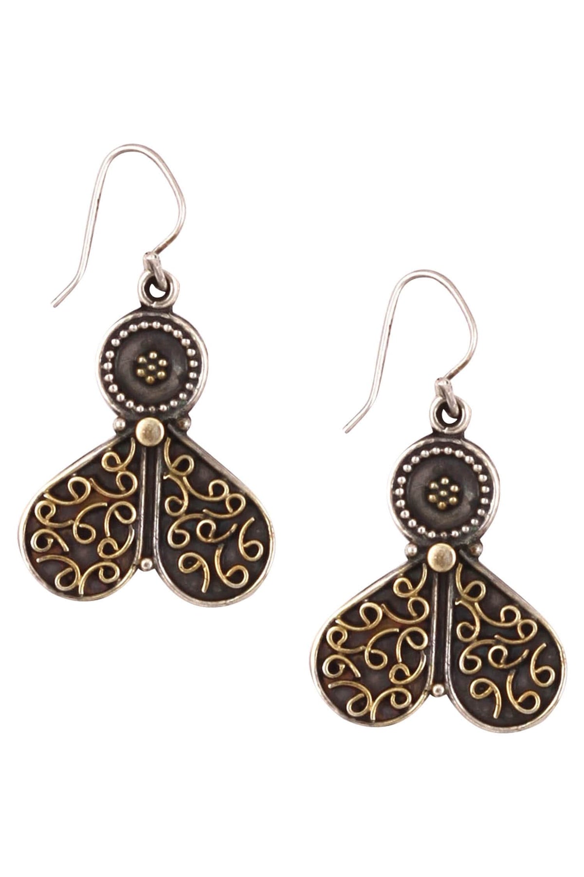 Handcrafted fly earrings 