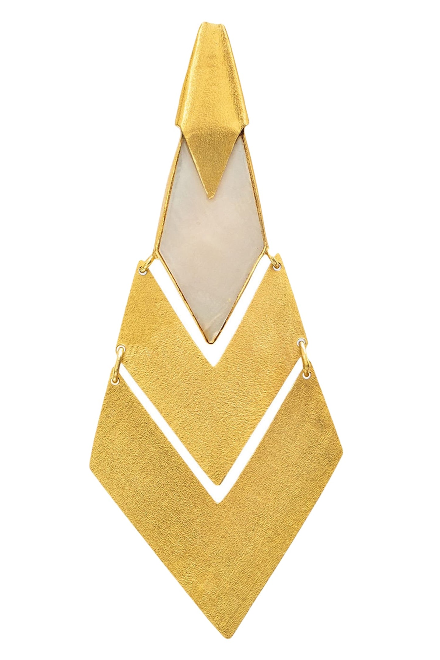 Geometric Cutwork Stone Earrings 