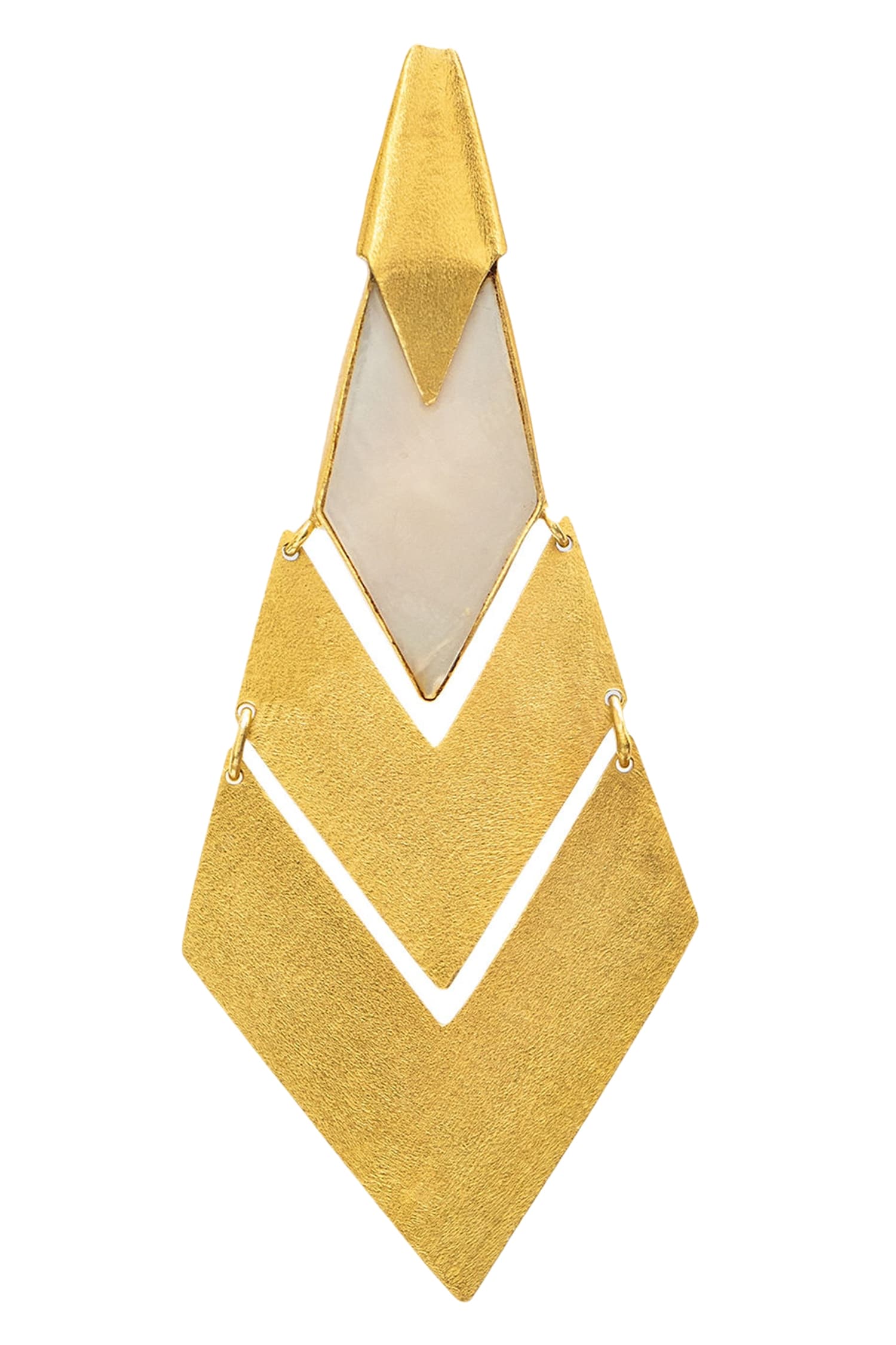 Geometric Cutwork Stone Earrings 