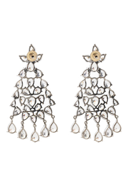 Gold & White Crystal Earrings 