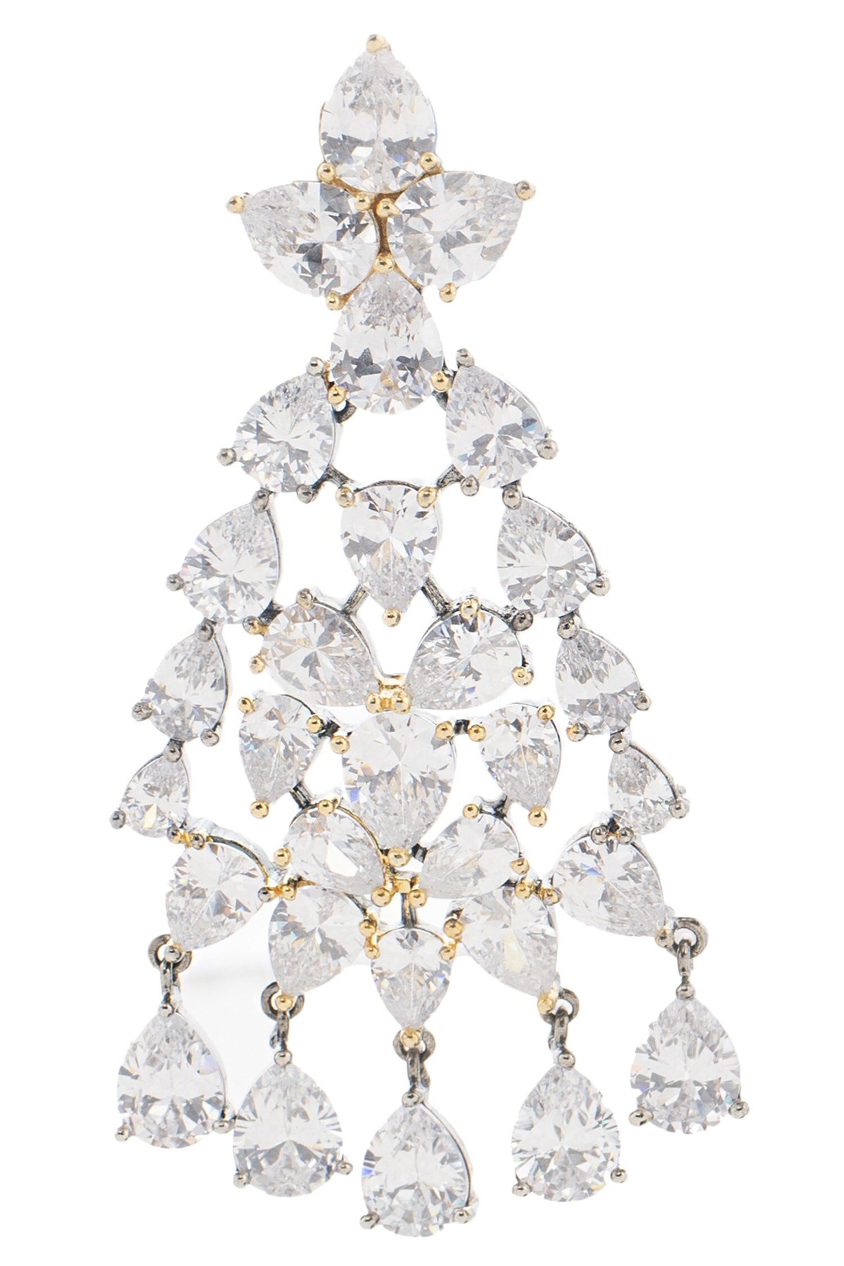 Gold & White Crystal Earrings 