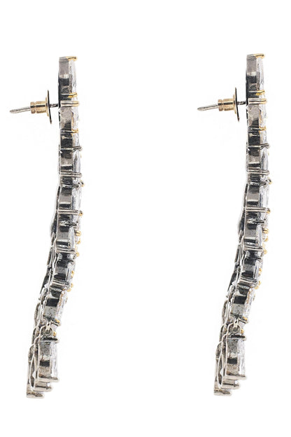 Gold & White Crystal Earrings 