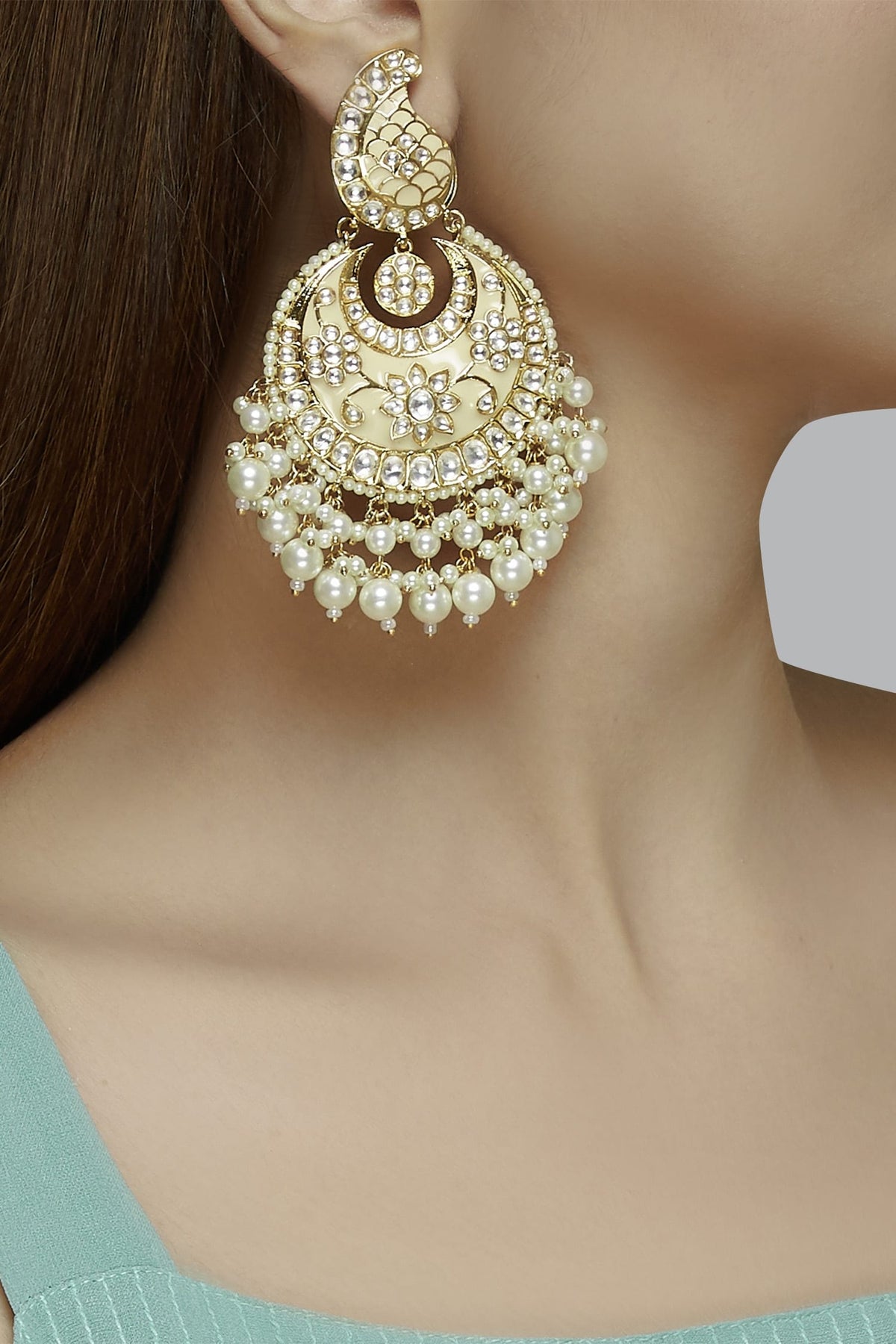 Meenakari Chandbali Earrings 