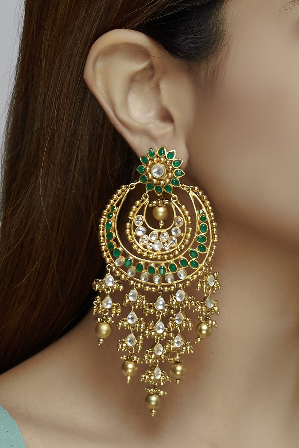 Stone Chandbali Earrings 