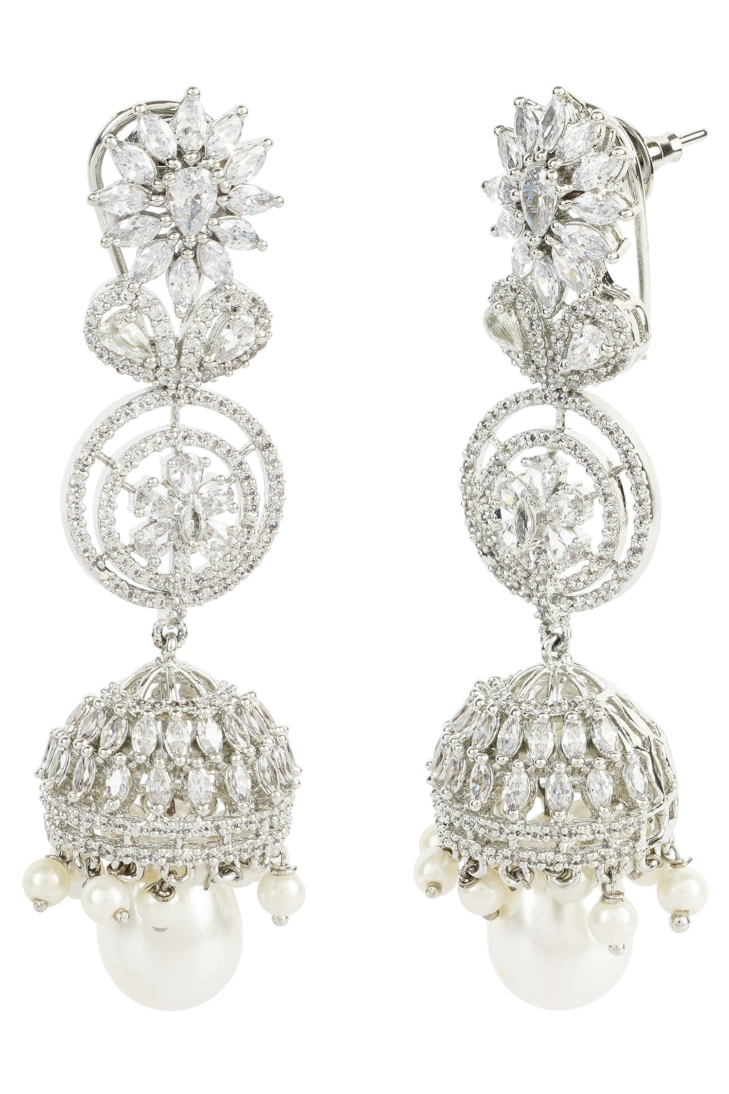 Crystal Long Jhumkas 