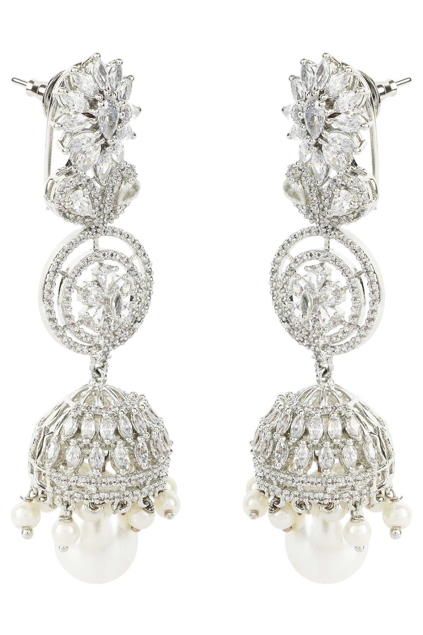 Crystal Long Jhumkas 