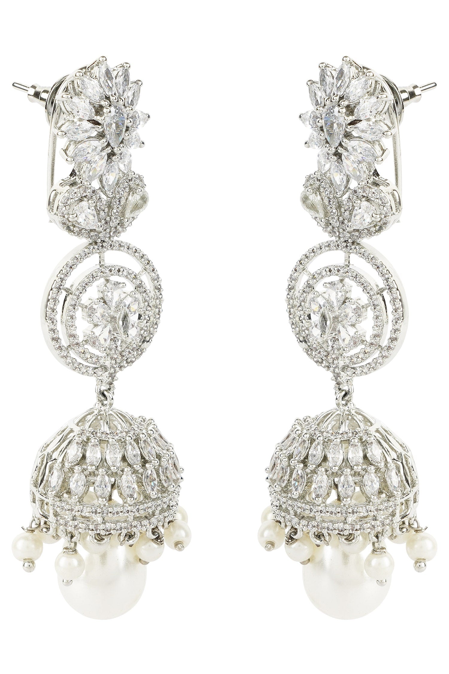 Crystal Long Jhumkas 