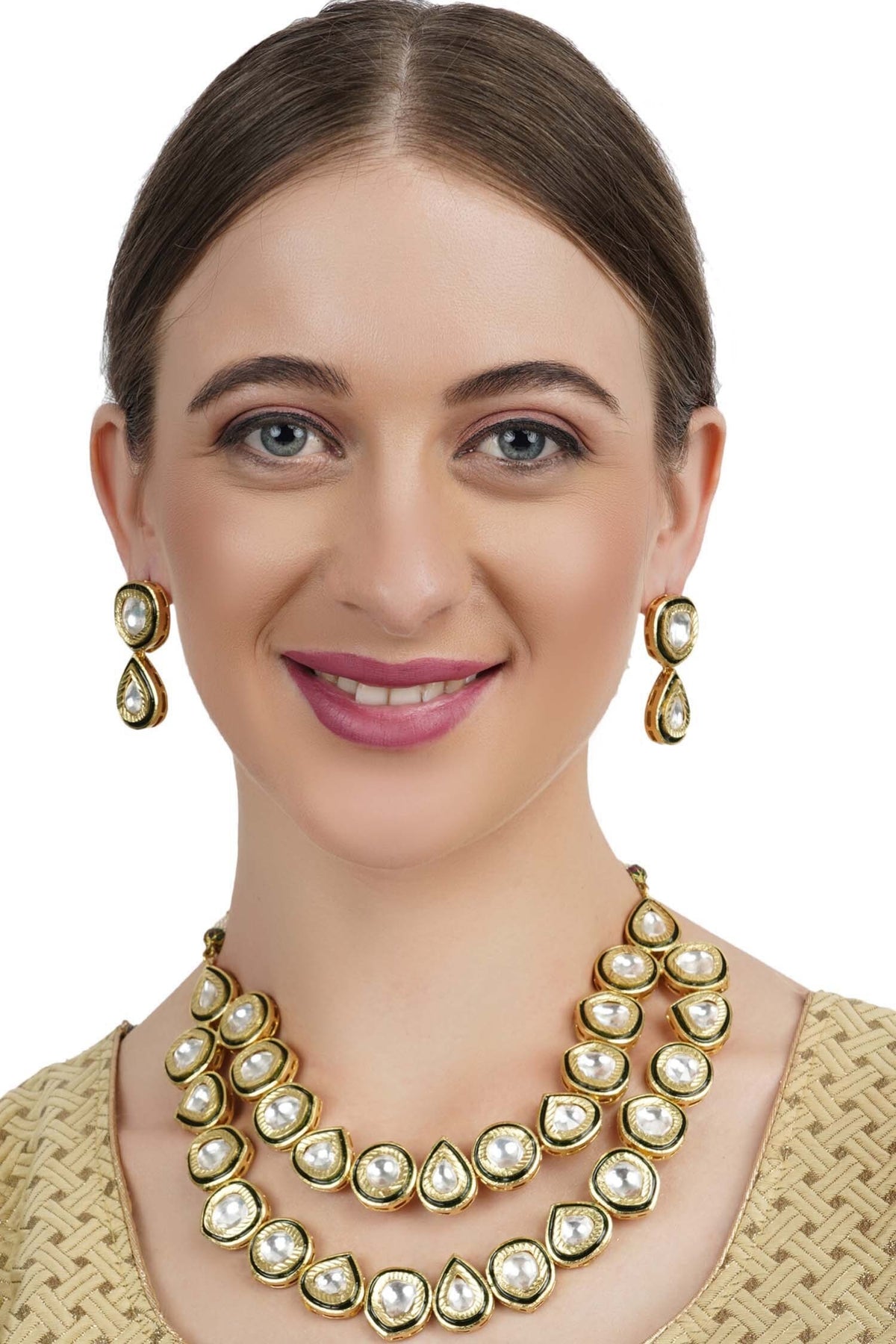Kundan Layered Necklace Set 