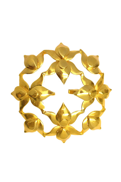 Lotus Carved Adjustable Ring 