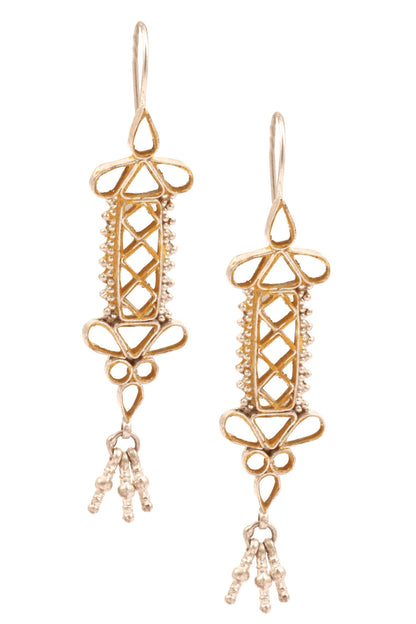 Carved Long Earrings 