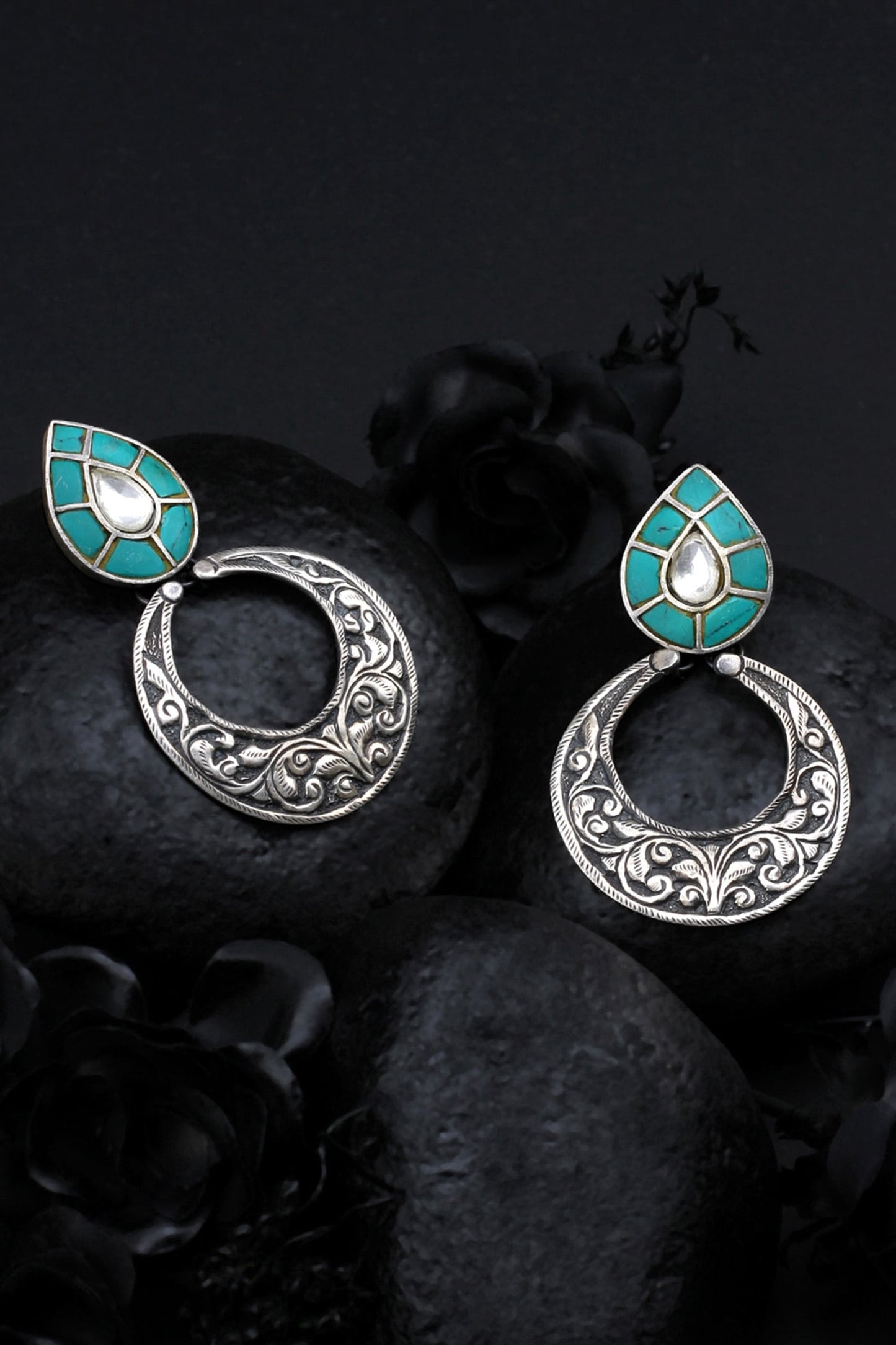 Carved Dangler Earrings 