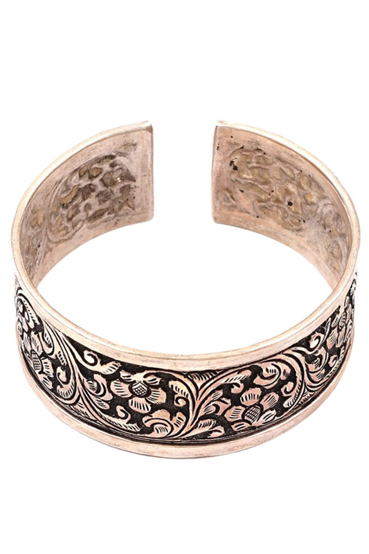 Carved Oxidised Kada 