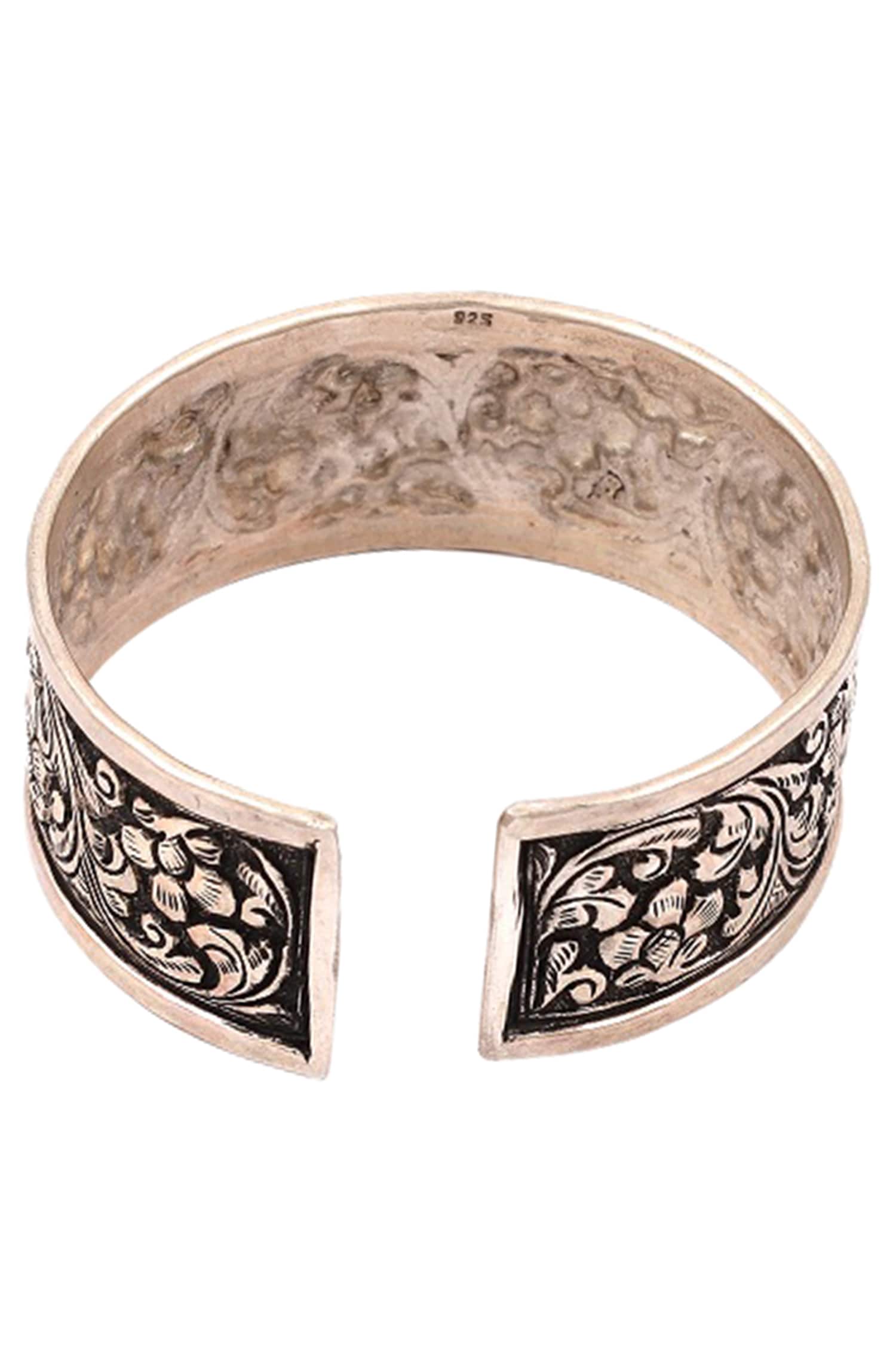 Carved Oxidised Kada 