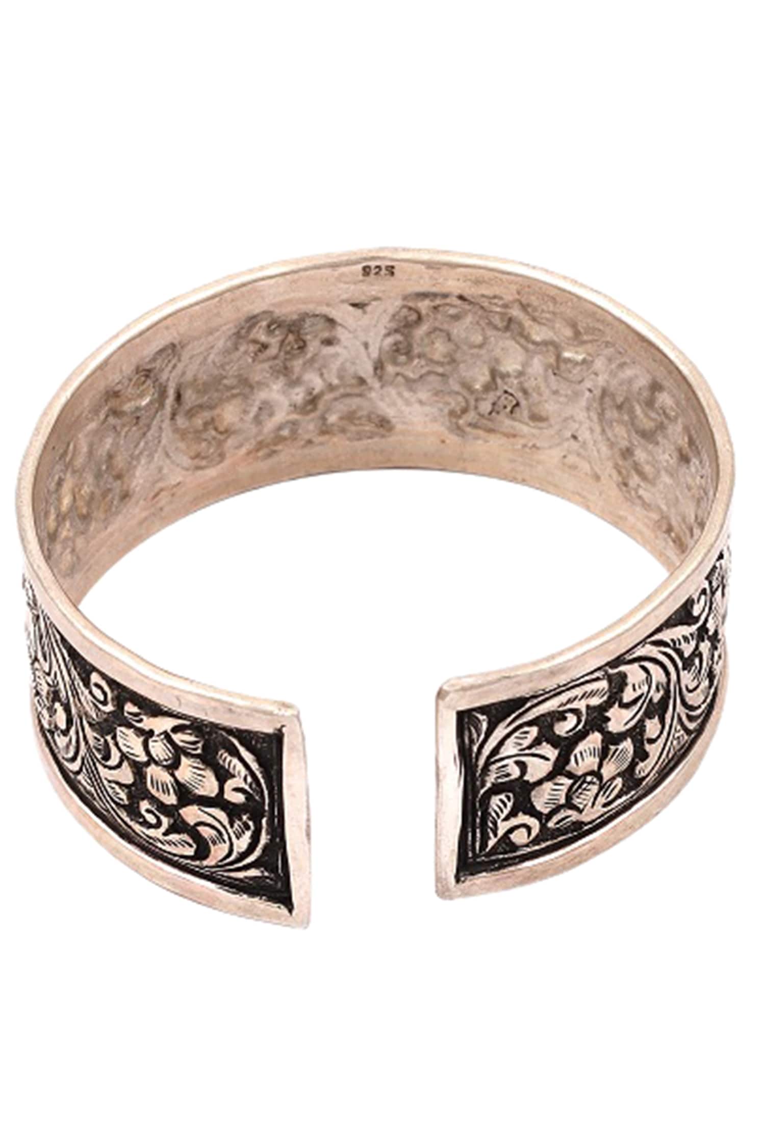 Carved Oxidised Kada 