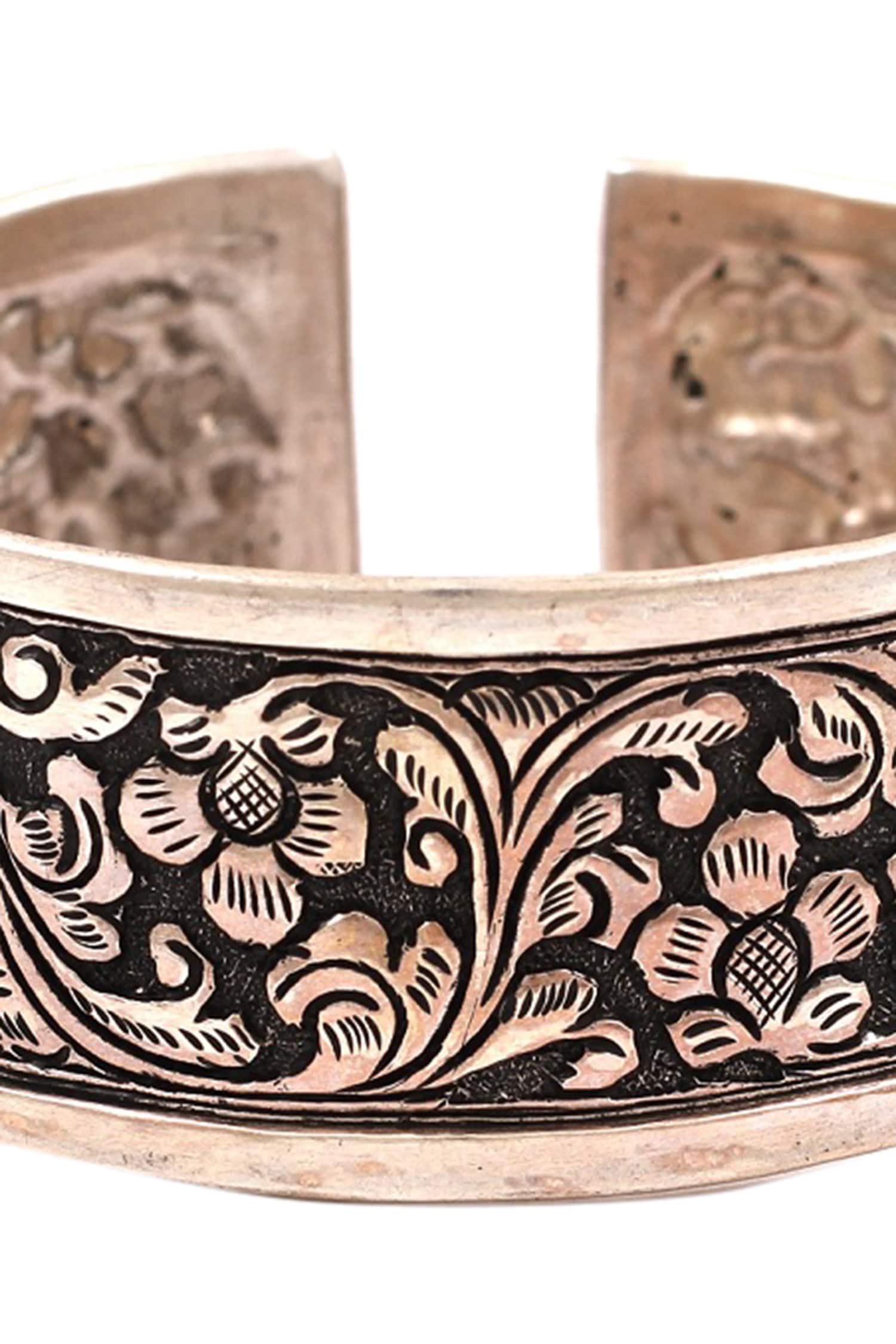 Carved Oxidised Kada 