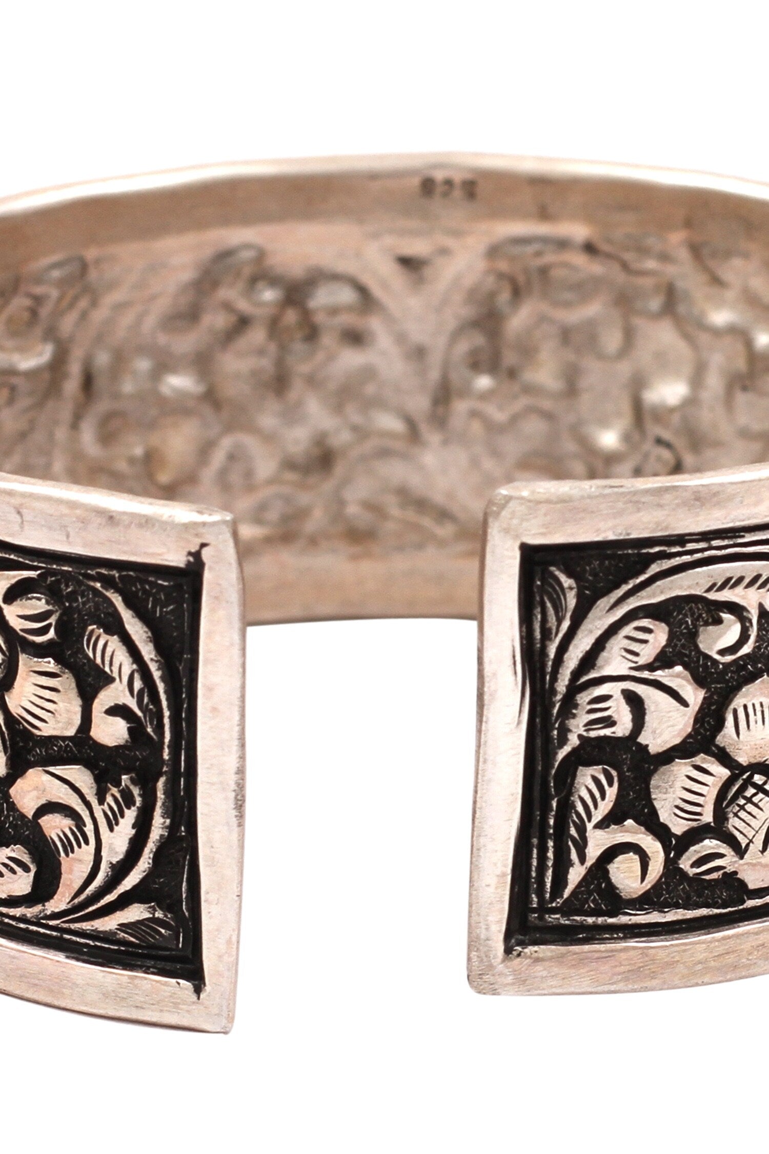 Carved Oxidised Kada 