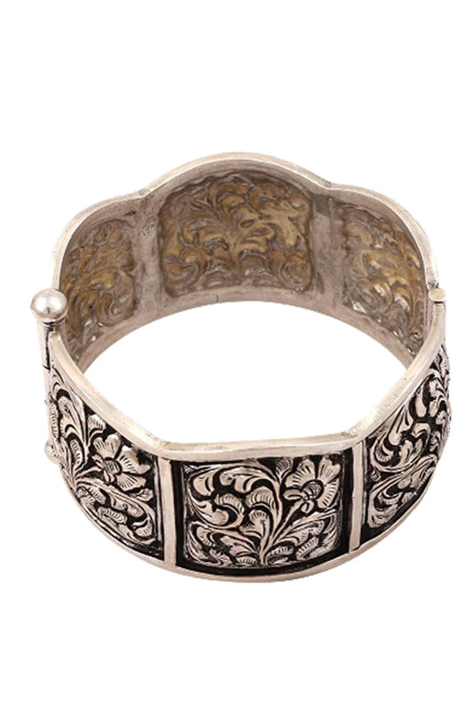 Carved Oxidised Kada 