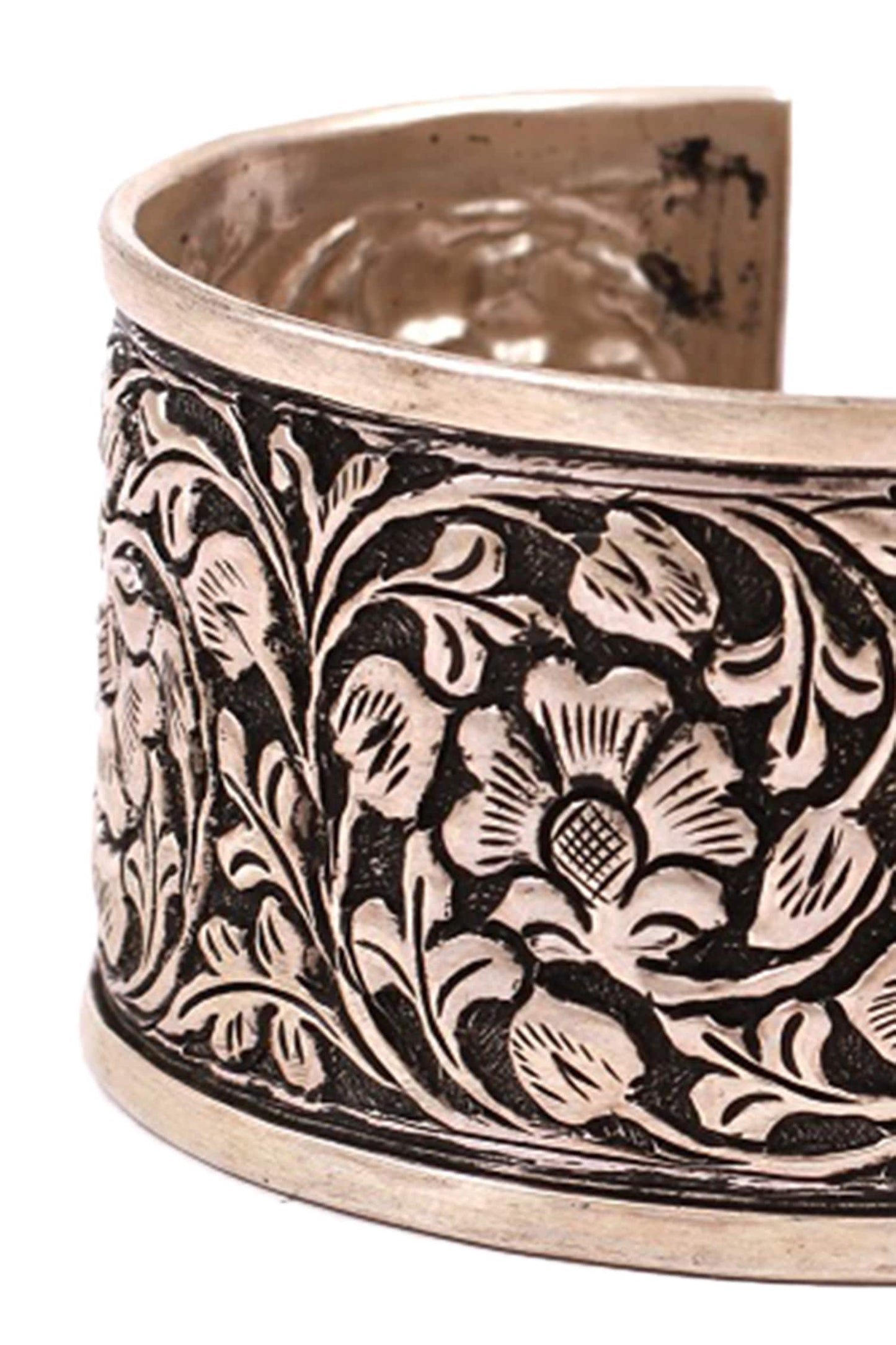 Carved Oxidised Kada 