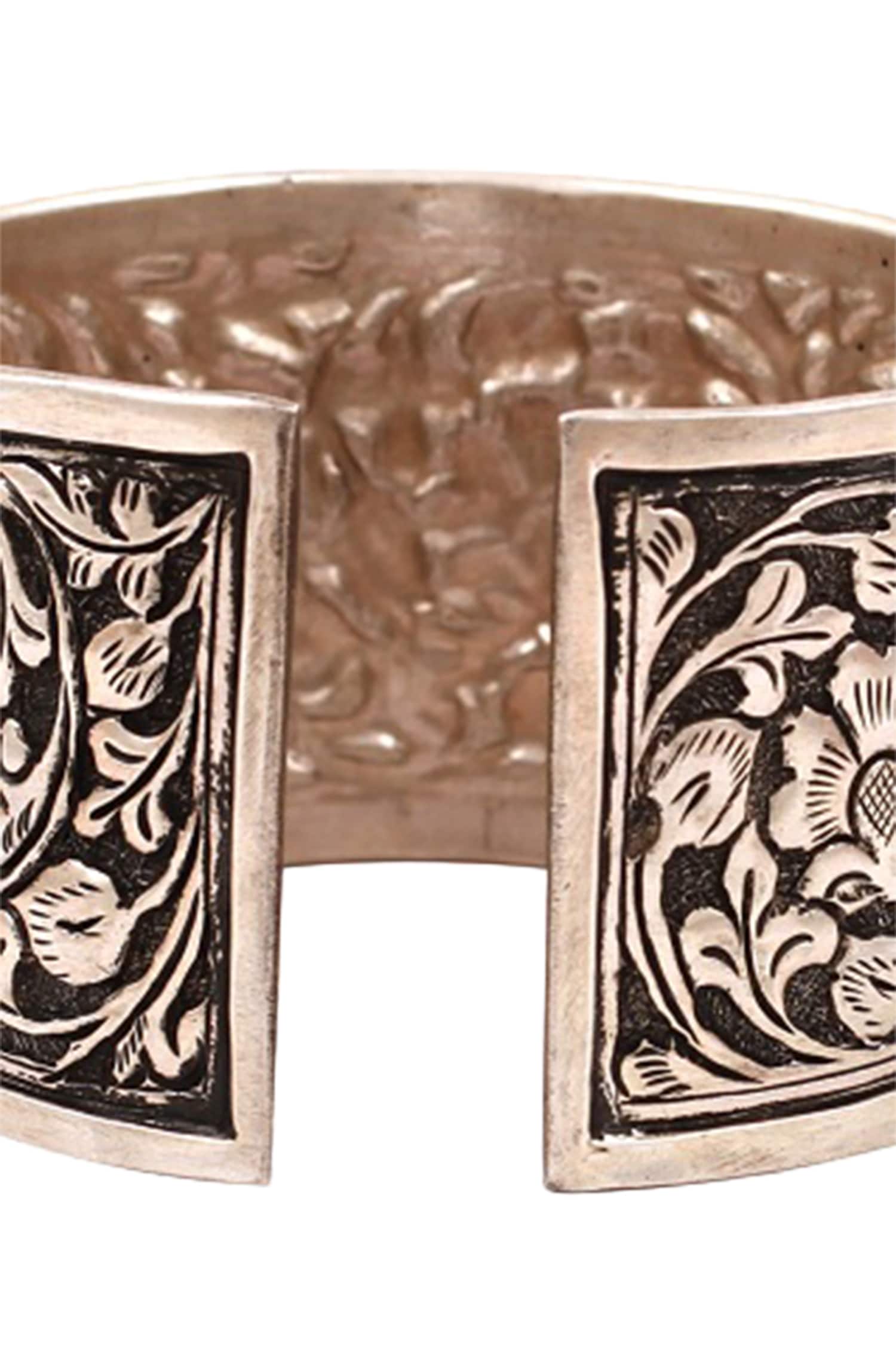 Carved Oxidised Kada 