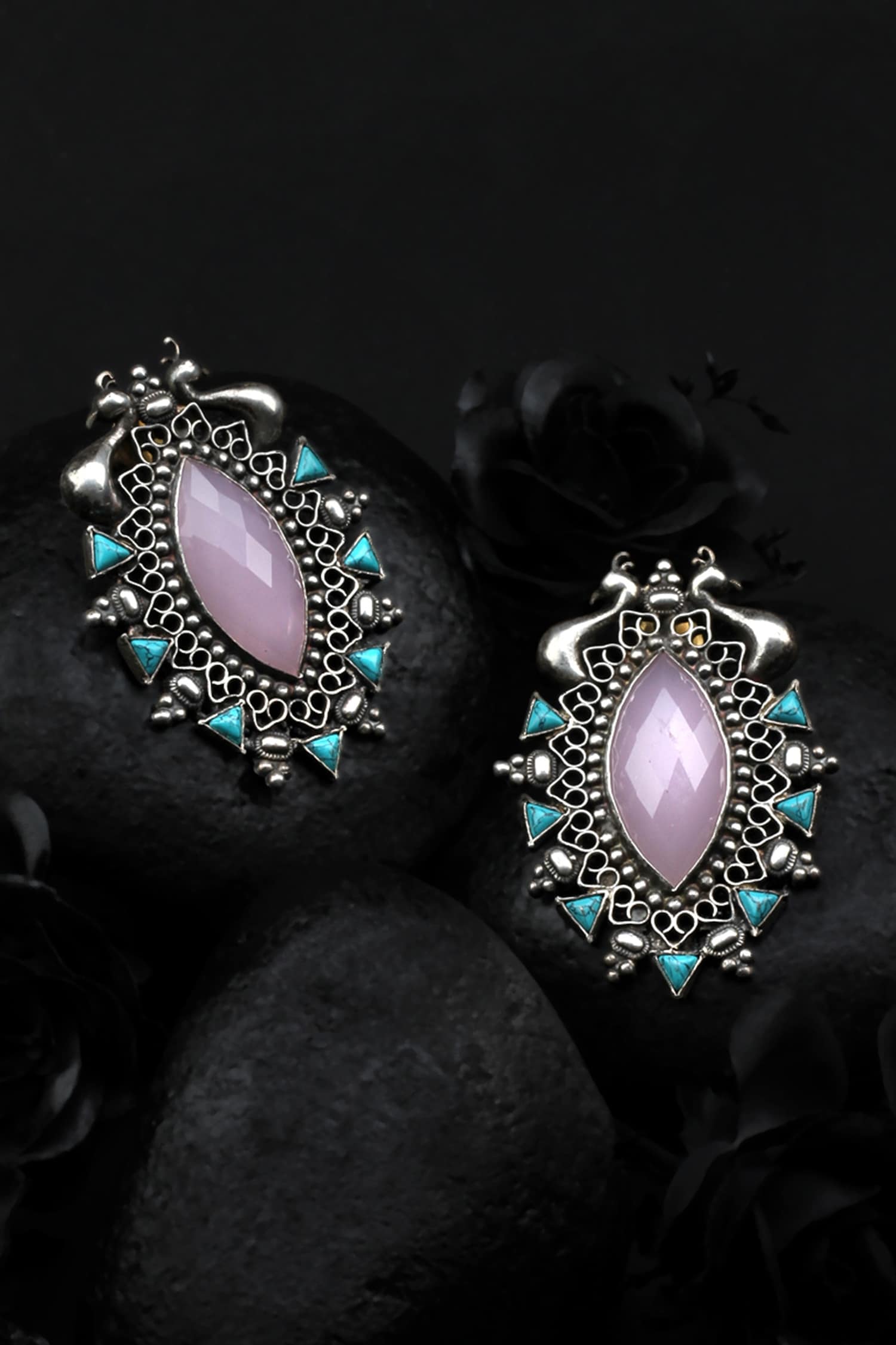 Stone Stud Earrings 