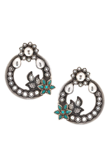 Stone Hoop Earrings 
