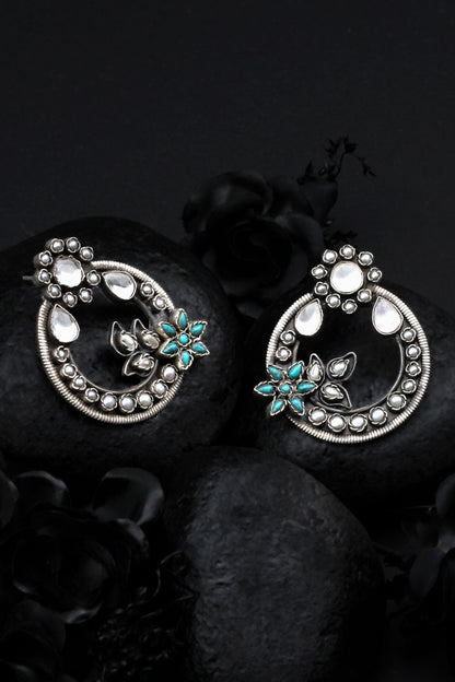 Stone Hoop Earrings 