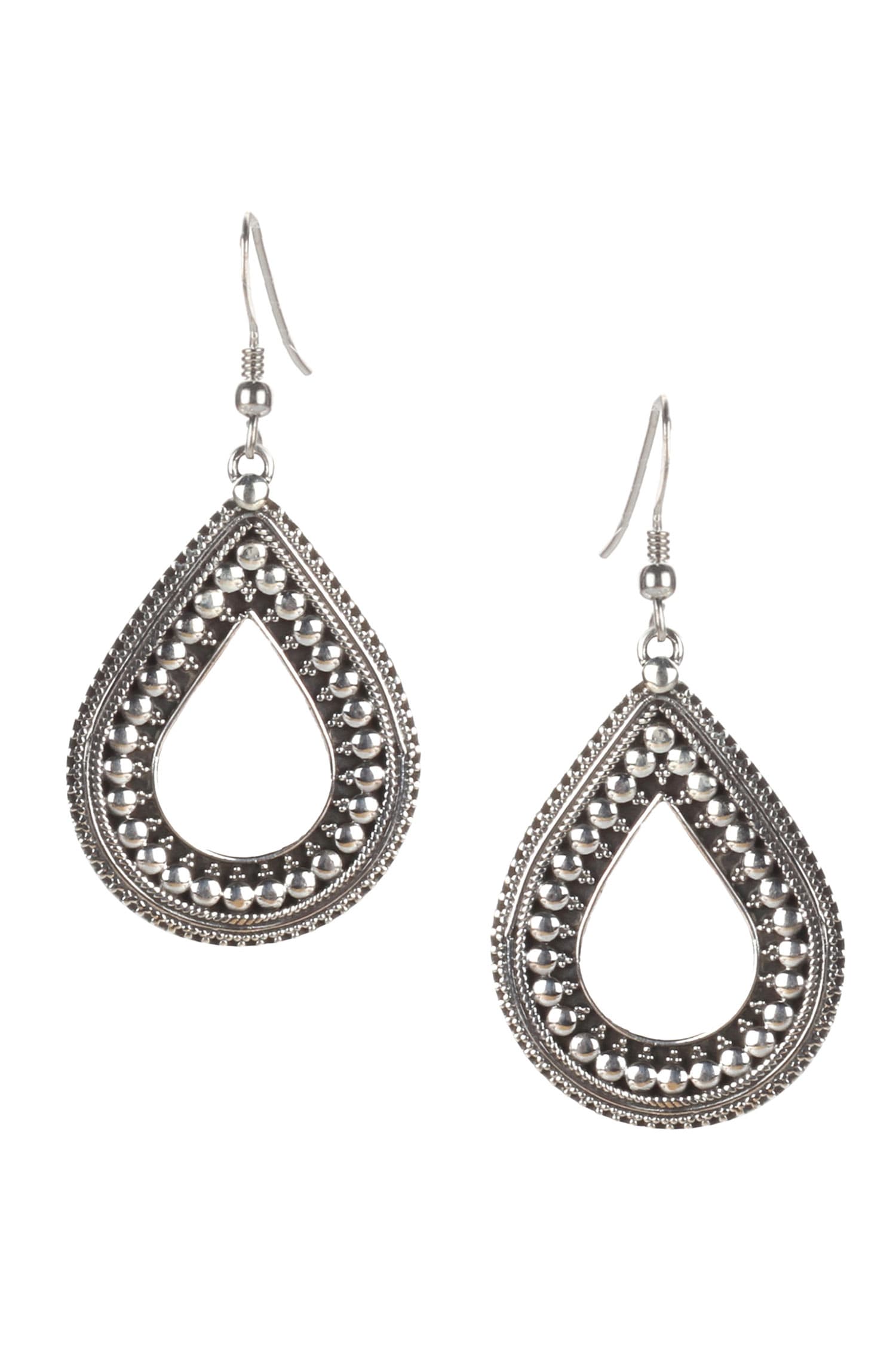 Handmade Teardrop Cutwork Danglers 