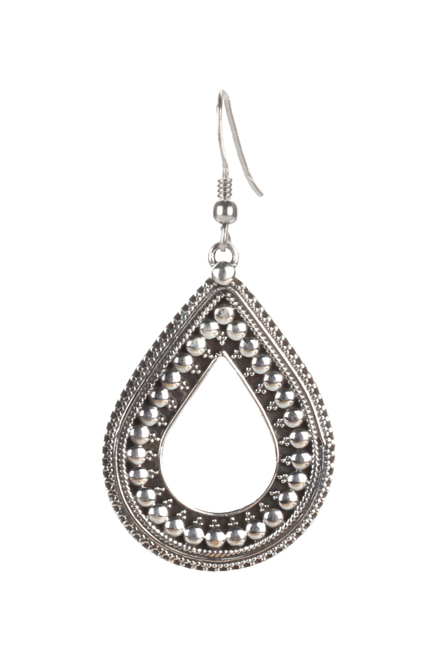 Handmade Teardrop Cutwork Danglers 