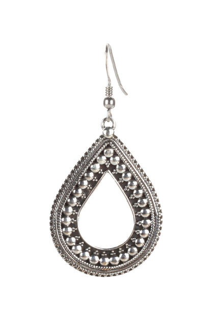 Handmade Teardrop Cutwork Danglers 
