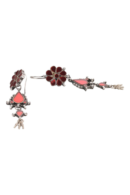 Handmade Floral Glass Stone Danglers 