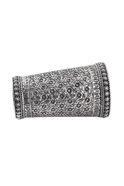 Handmade Floral Carved Cuff Bangle 