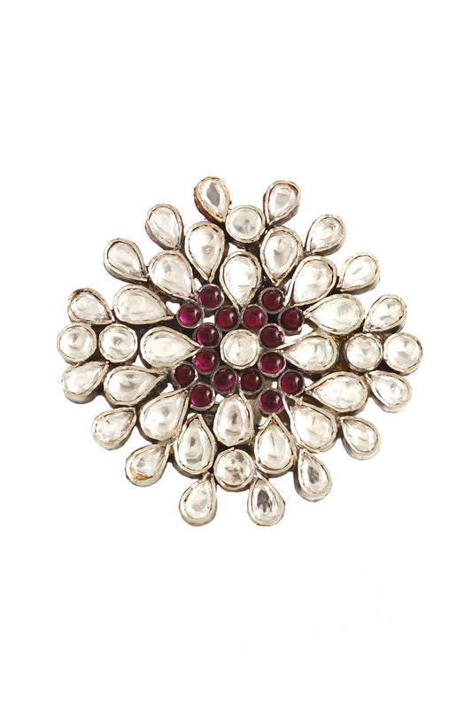 Handmade Kundan Floral Ring 